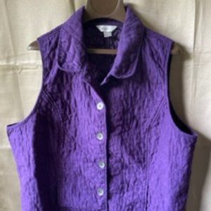 CJ Banks Purple Quilted Vest
